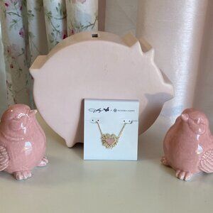 Kendra Scott x Dolly Parton Ari heart necklace in pink drusy